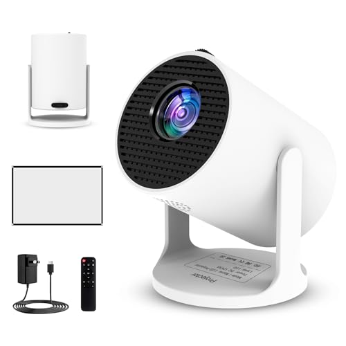 Portable Mini Projector 4K with WiFi 6 and Bluetooth, Small Projector for Travel, 360° Rotating Base, Power Bank Connection and Mobile Phone Pairing, Ideal for Home Cinema and Portable Projector 4K