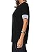 Leadingstar Casual Spliced Short Sleeve T-Shirt Blouse Tops for Women-Black XL