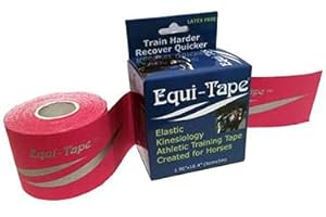 Equi-Tape Classic 196"×16.04"(5cm×5m), Tape for Horse Pony Muscle Pain Relief, Equine Joint Support, Stability, Waterproof w/Medical Grade Pink