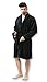 Pembrook Men's Robe - Black - Size S/M - Soft Fleece - Hotel Spa Bathrobe