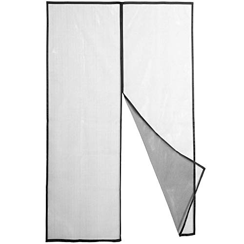 Magnetic Screen Door 38\'\'x84\'\' Reinforced Fiberglass Mesh Curtain Patio Door Screen with Super Tight Self Closing Magnetic Seal, Full Frame Hook & Loop Fits Door Size up to 37\'\'x84\'\' Max (38x84 Inch)