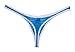 JAXU Men's Bordered Mesh Striped Thong Underwear Blue X-Large