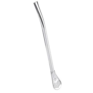 6 stks roestvrijstalen rietjes met filterlepel, herbruikbare roer filter rietjes lepel, metalen cocktail lepels set(12…