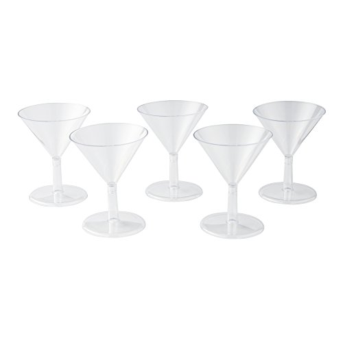 WNA Petites 24 Count Plastic Martini Glasses, Clear, 2 oz