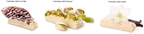 Absolutely Gluten Free TahiniBar, (Variety Pack 21 Bars) 7 Vanilla, 7 Pistachio, 7 Coco-nibs