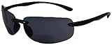 Lovin Maui Wrap Around Non-Polarized Version Nearly Invisible Line Bifocal Sunglasses/Black/2.50 Strength