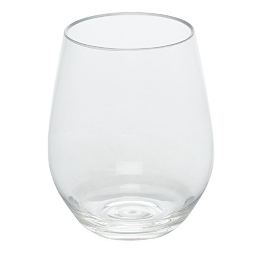 Unbreakable Stemless Wine Glasses 18oz - 100% Tritan - Shatterproof, Reusable, Dishwasher Safe (Set of 4 Stemless)
