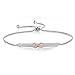 Angelady Adjustable Silver Bracelet for Women Girl Friend Daughter, Classic Infinity CZ Charm Womens Link Stand Bracelets with Gift Box