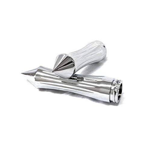 Spiked Motorcycle 1" Handlebar Hand Grips w/Throttle For Honda Kawasaki Suzuki Yamaha Custom Bike (silver)