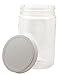 J&S - Plastic Mason Jars with Lids - 32 Oz Plastic Containers with Lids - 4 Pack - Clear BPA Free PET Quart Jars with White Sealing Caps - Bulk Storage Screw Container with Lid - Large Plastic Jars