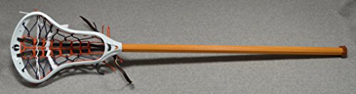 Blackfeet Lacrosse Orange JUICED Inspired by Syracuse U Mini Stick Traditional Strung Pita Pocket Brown Leathers - White Head with Orange Finish Handle - Thumbnail 3