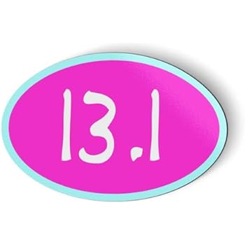 13.1 Miles Half Marathon Pink Oval - Magnet for Car Fridge Locker - 5.5