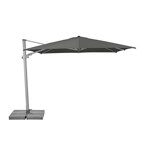 Suncomfort by Glatz Sonnenschirm Varioflex, stone grey, 300 x 300 cm quadratisch, Gestell Aluminium, Bespannung…