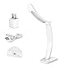 LED Desk Lamp, Alween 3-Level Dimmable Table Lamp with USB Charging Port and Power Adapter, Flexible Portable Eye-Caring Reading Lamp (White)