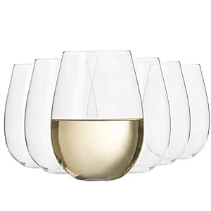 KROSNO Grande Copas de Vino Blanco sin Tallo | Conjunto 6 Piezas | 500 ML | Colección Harmony | Perfectos para Uso en Casa, Restaurante y en Fiestas | Apto para Lavavajillas
