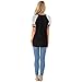 Moilant Women Leopard Pocket T Shirts Striped Sleeves Tops Casual Loose Blouse Tunics Blackthumb 1