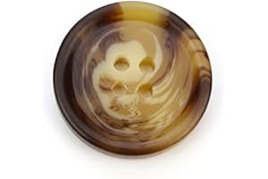 VINGOL 10 PCS 4 Holes Round Pattern Resin Buttons Flatback Sewing Button Favorite Findings Basic Buttons for Clothing Arts Crafts Projects DIY Decorations Sewing Accessories (18#Rice Coffee, 30.5 mm)