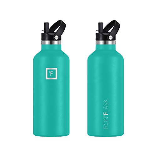 IRON °FLASK Sports Water Bottle 32 Oz, 3 Lids (Straw Lid), Leak Proof