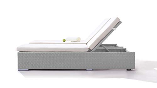 talfa Polyrattan Sonnenliegen Set in Grau satiniert Culie, 2 Stück – Bild 7