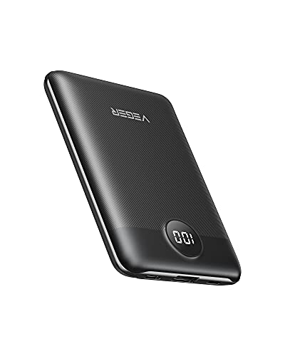 VEGER 5V 2A Heated Vest Battery Pack, Pocket Size 10000mAh Power Bank for Heated Vest Jackets Pants, USB-C Small Mini Portable Charger with Dual Output for iPhone, Samsung Galaxy, More Android