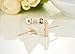D.B.MOOD Rectangle Bar Stud Earrings Rose Gold Plated Stainless Steel Earring for Women Short