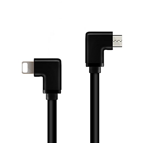 MeloAudio 90 Degreee Right Angle DAC AMP HiFi OTG Cable to Micro USB Compatible with iOS Devices，PHA-1, PHA-2, PHA-3, Chord Electronics Mojo, Hugo 6 Inch