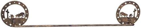 Gift Corral Towel Bar - Western Cross - Black/bronze