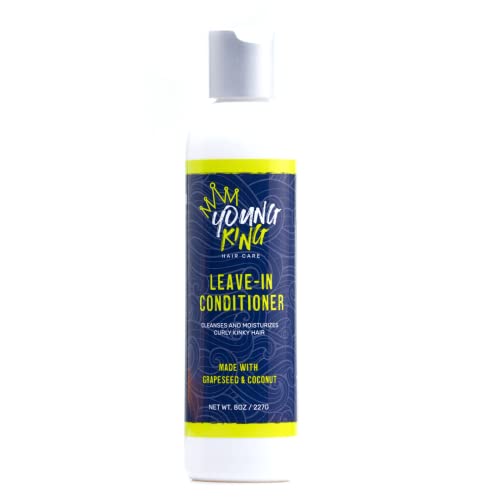 YOUNG KING HAIR CARE Kids Leave-In Conditioner For Boys | Detangle, Hydrate and Soften Natural Curls | Plant-Based and Harm-Free (7.5) at Amazon
