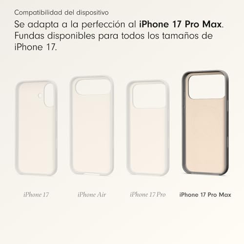 Funda con MagSafe, Control de cámara, Acabado Mate e Interior de Microfibra para iPhone 17 Pro MAX – Gris Antracita