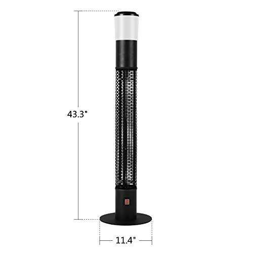 Star Patio Outdoor Freestanding Electric Patio Heater with Bluetooth Speaker, LED Light, Column Outdoor Heater Suitable as a Balcony Heater, Verandah Heater, BBQ Party Heater