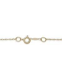 10 K Amarillo Oro Lágrima Verde Jade colgante de auténtica, 18"
