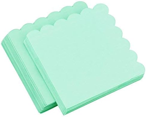 Paper Napkins 40 Pcs (Mint Green, Mint Green| Floral Edge