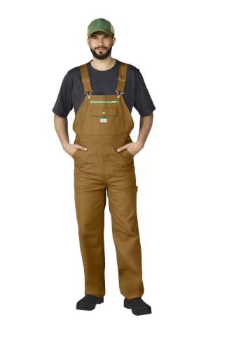 Walls Herren Duck Bib Overalls, Pecan, 40W / 32L