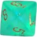 Polyhedral 7-Die Borealis Chessex Dice Set - Light Green with Gold Numbers CHX-27425