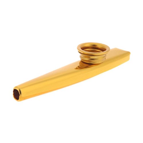 Botrong Metal Kazoos Musical Instruments Flutes for Kids,Guitar, Ukulele, Violin, Piano Keyboard (Gold)
