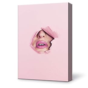 SIGNFORD Canvas Wall Art Pink Lips Bathroom Poster...