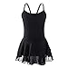 STELLE Girl's Camisole Dress Leotard for Dance, Gymnastics and Ballet(Toddler/Little Girl/Big Girl)(M, Black)