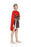 Kids Boys Roman Emperor Halloween Costume Gladiator Warrior Dress Up & Role Play (3-6 years, white, brown, red, gold)