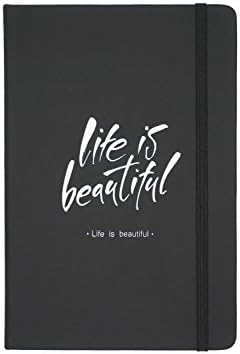 A5 Leather Professional Executive Ruled Notebook (Black) / Journal | Medium and Soft Cover | 192 Ruled Pages | Best for School / Office / Gift | + Pocket, Bookmark, Elastic Closure