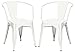 Poly and Bark Trattoria Modern Mid Century Industrial Arm Side Dining Chair, White (Set of 2