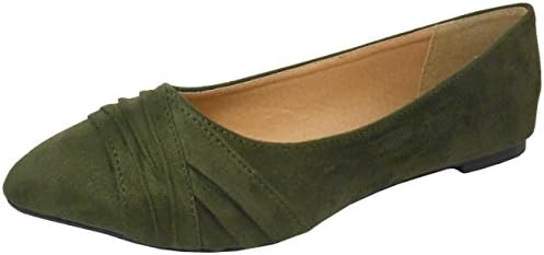 Jynx Women's Ruched Pointed Toe Slip On Ballet Flat