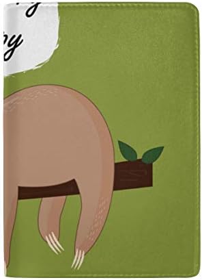 Cute Baby Sloths Hanging On The Tree Blocking Print Passport Holder Cover Case Travel Luggage Passport Wallet Card Holder Made with Leather for Men Women Kids Family