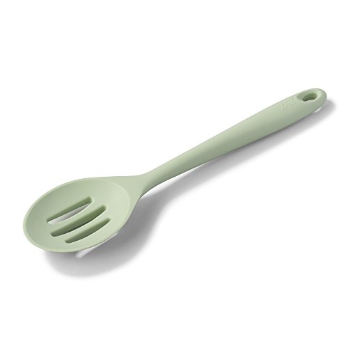 Zeal Silicone Non Scratch Slotted Spoon - 11 Inch / 28cm (Sage Green)