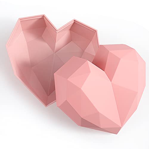 JOHOUSE Gift Box, 7.8Inches Pink Love Gift Box, Heart Shaped Storage Box for Womens Day Mothers Day Valentines Day Christmas Weddings and Home Decoration