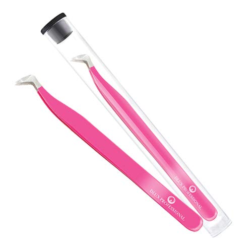 DLUXPRO EYELASH EXTENSION TWEEZER with glass glue stone