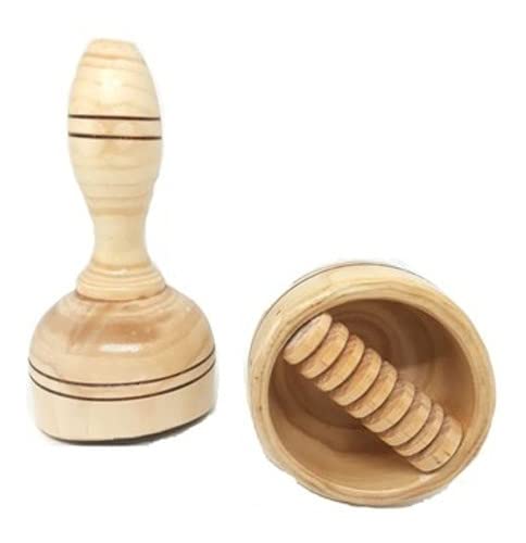 Medium Swedish Cup with Wooden Roller for Wood Massage Anti-Cellulite, Toning and Firming COVERBAGBCN