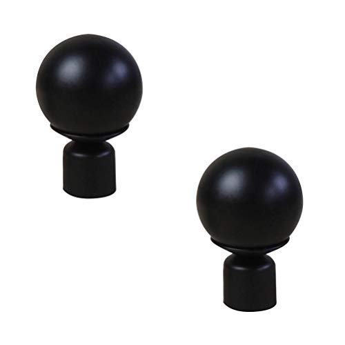Vorcool Window Curtain Rod End Black Unique Design Drapery