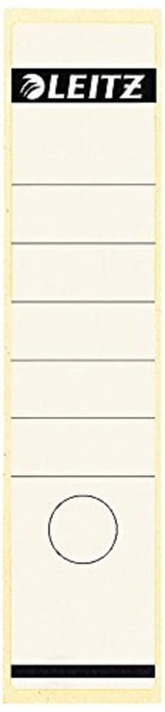 Leitz 16401001 Spine Labels Self-Adhesive Long Wide Pack of 100 Paper White