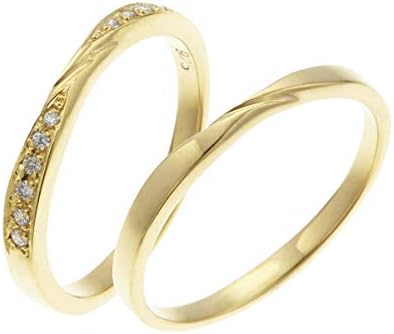 アクセサリーショップピエナ ダイヤモンド 18金イエローゴールド ねじり マリッジリング 結婚指輪 沖縄製 ペア