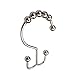 2LB Depot Double Shower Curtain Hooks Rings Polished Nickel Decor Finish Premium Rust-Resistant Stainless Steel Metal Hooks Roller Balls Glide on Shower Rods 12-Piece Set